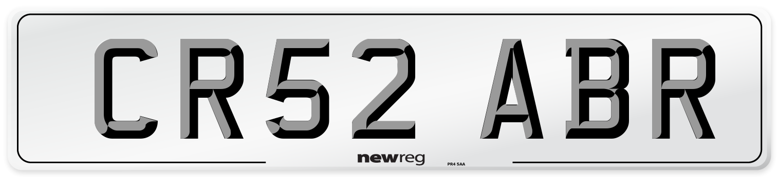 CR52 ABR Number Plate from New Reg
